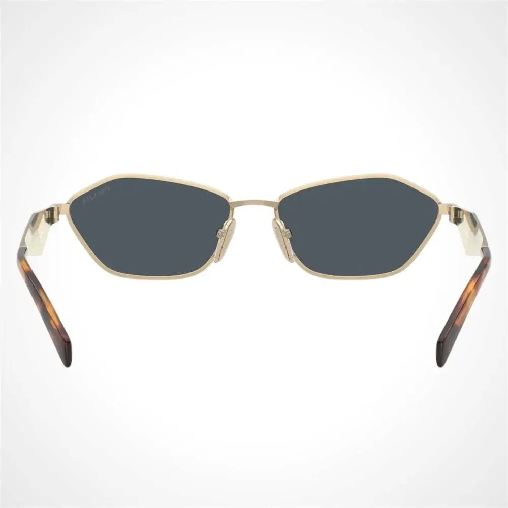 New PRADA Sunglasses Gold Metal 3D Logo Aviator Cat Eye Womens PRD50S ZVN70B - Picture 4 of 5